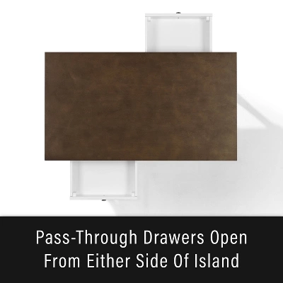 Caitlyn Wood Top Kitchen Island White/Dark Brown - Crosley - Image 5