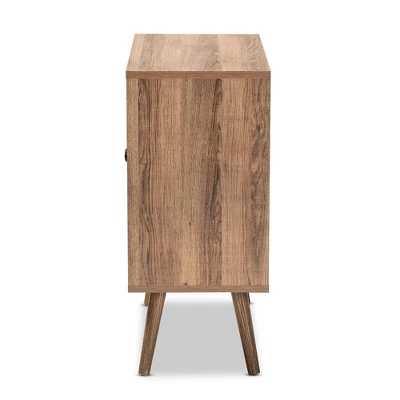 Yuna Natural Brown Wood And Metal 2 Door Storage Cabinet Natural Brown/Black - Baxton Studio - Image 3