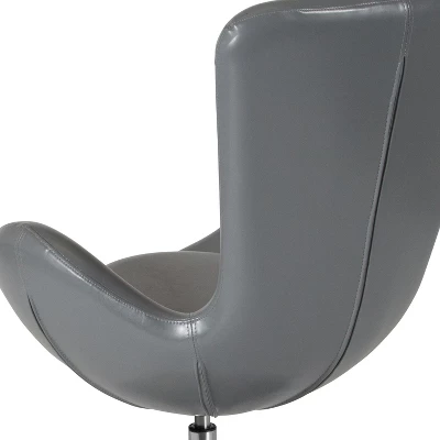 Merrick Lane High-Back Egg Style Lounge Chair With 360° Swivel Metal Base - Image 10