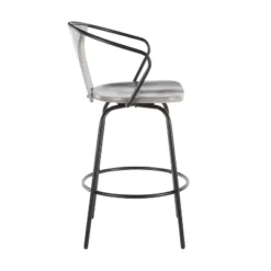 25" Waco Industrial Counter Height Barstool Black/Gray - LumiSource
