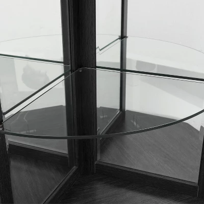 Home Source Corner Bar Unit Charcoal - Image 2