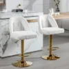 Birkin Set Of 2 360° Armless Velvet Swivel Adjustable Height Bar Stool With Nailheads For Home Pub And Kitchen Island-Maison Boucle