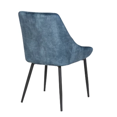 Set Of 2 Diana Contemporary Dining Chairs Metal And Velvet - LumiSource - Image 3