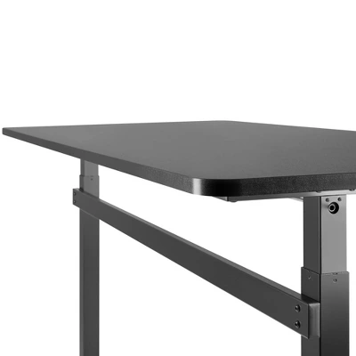 Tranzendesk Standing Desk with Front Handle And Detachable Wheels - 55” Sit To Stand Workstation – Black – Stand Steady - Image 9