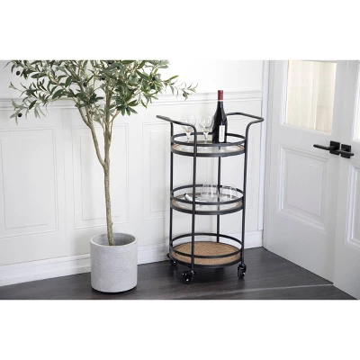 Industrial Metal Bar Cart Brown - Olivia & May