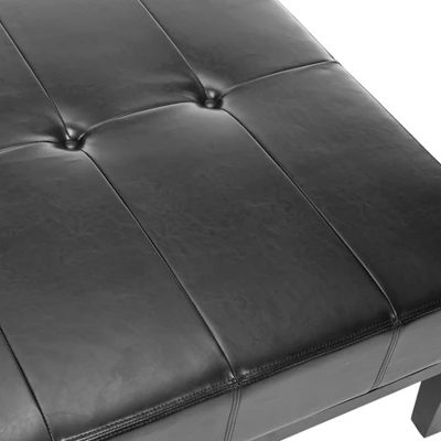 Fulton Large Square Cocktail Ottoman - Black - Safavieh - Image 3