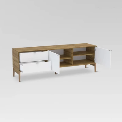 Ohio TV Stand For TVs Up To 70" Walnut/White - Polifurniture