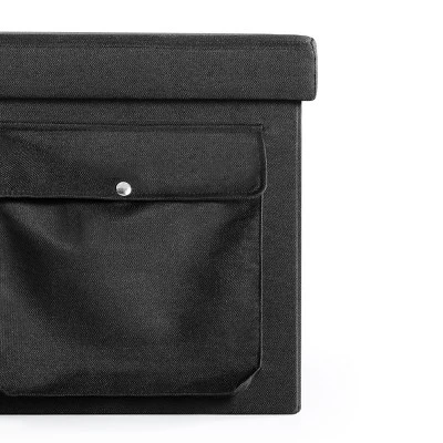 15" Cube Storage Ottoman With Pocket And Flip Top Tray - Mellow - Image 4