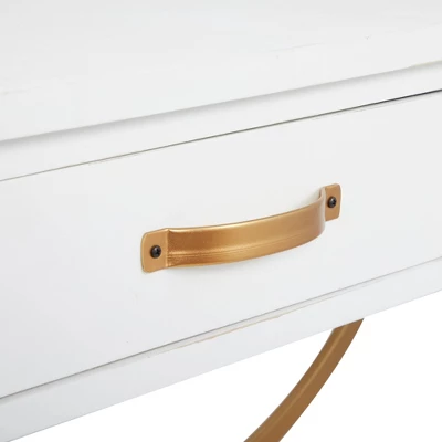 Contemporary Pine Console Table White - Olivia & May - Image 11