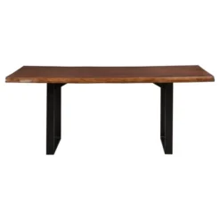 Hartwell Rustic Live Edge Wood And Metal Dining Table Brown - Inspire Q