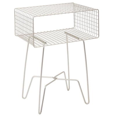 MDesign Modern Farmhouse Home Decor End Table, Wire Grid Storage Shelf - Image 4