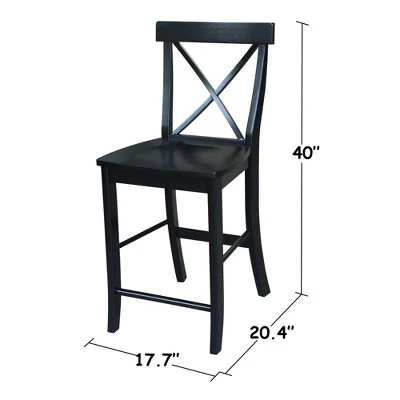 24" Martha X Back Counter Height Barstool - International Concepts - Image 6