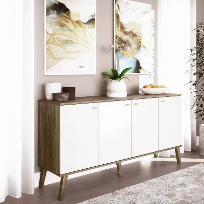 Milo Mid-Century Modern 4 Door Buffet Server - Prepac - Image 12