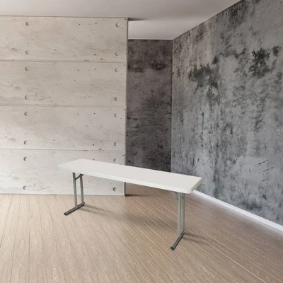 18"x72" Heavy Duty Seminar Folding Banquet Table Speckled Gray - Hampden Furnishings - Image 4