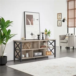 Yaheetech TV Stand For TVs Up To 65 Inch With Storage Compartments