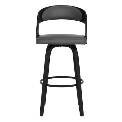 30" Shelly Contemporary Barstool Black/Gray - Armen Living
