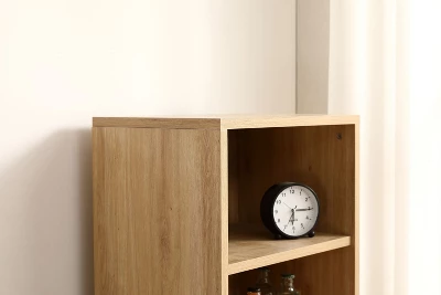 Freya 55.12" High Mesh Accent/Side Cabinet With 1 Rattan Cabinet Door And 3 Open Shelves-Maison Boucle - Image 4