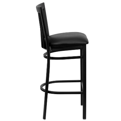 Flash Furniture Black School House Back Metal Restaurant Barstool - Image 7