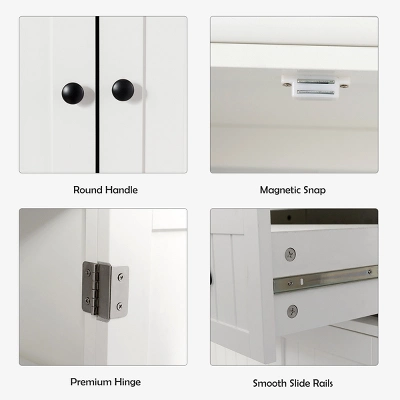 Bestcomfort Kitchen Cabinet Pantry Cupboard Freestanding W/Shelves White - Image 5