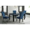 5pc Celine Dining Set With Table And 4 Velvet Chairs Gray - Picket House Furnishings