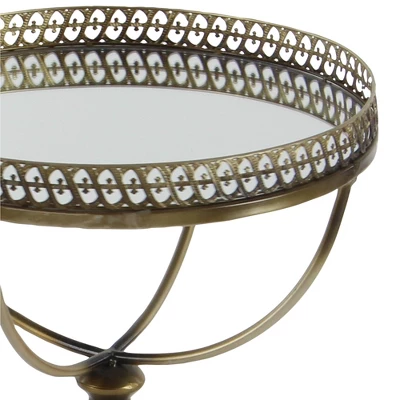 Metal And Glass Round Pedestal Table Gold - Olivia & May - Image 18