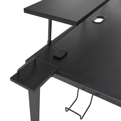 Juneau Metal Computer Desk With USB Charging Port And Adjustable Shelf Gray - Inspire Q - Image 7