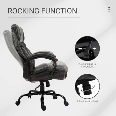 Vinsetto 484LBS Big And Tall Ergonomic Executive Office Chair High Back Adjustable Computer Task Chair Swivel PU Leather - Image 5