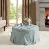 32" Terri Skirted Tufted Round Ottoman Blue - Martha Stewart