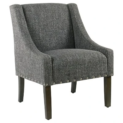 Modern Swoop Accent Chair With Nailhead Trim - Homepop - Image 13