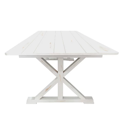 Emma And Oliver 8' X 40" Rectangular Solid Pine Folding Farm Table With Crisscross Legs - Image 2