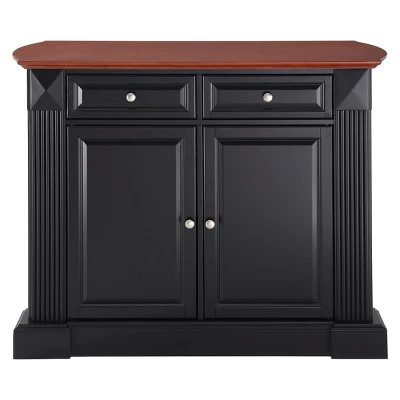 Drop Leaf Breakfast Bar Top Kitchen Island - Black - Crosley - Image 4