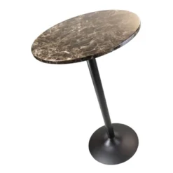 Cora Round Bar High Table Faux Marble Top Metal/Black - Winsome