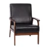 Emma And Oliver Upholstered Mid-Century Modern Arm Chair With Wood Frame