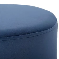 BirdRock Home Round Velvet Ottoman Foot Stool - Navy