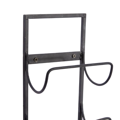 Industrial Metal Wall Wine Rack Black - Olivia & May - Image 3