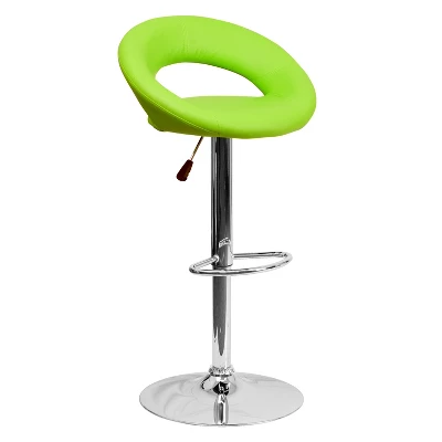 Emma And Oliver Rounded Orbit-Style Back Vinyl Swivel Adjustable Height Barstool - Image 14