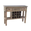 Farmhouse Wooden Wine Console With Drawers Brown - Olivia & May