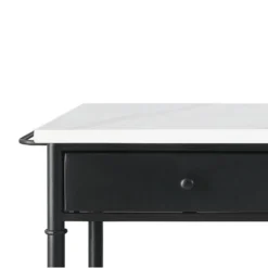 50" Emery Kitchen Island White Cultured Stone/Gray Finish - Acme Furniture