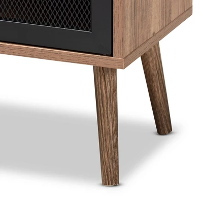 Yuna Natural Brown Wood And Metal 2 Door Storage Cabinet Natural Brown/Black - Baxton Studio - Image 5