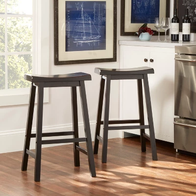 Set Of 2 29" Watkins Saddle Seat Backless Counter Height Barstools - Inspire Q - Image 2