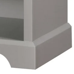 1 Drawer Transitional Wooden Nightstand With Open Compartment Gray - Benzara