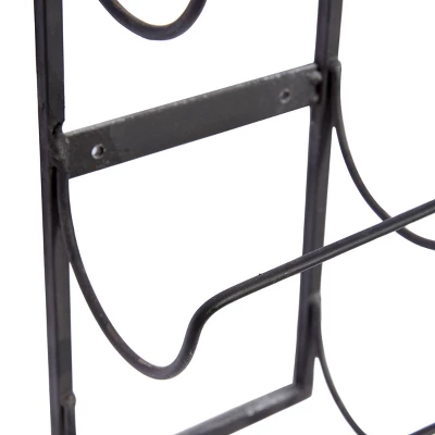 Industrial Metal Wall Wine Rack Black - Olivia & May - Image 2