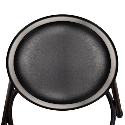 2pk 25"-33" Adjustable Heavy Duty Vinyl Padded Steel Barstool Black - Hampden Furnishings - Image 5