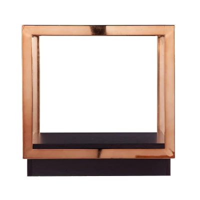 Lexing Glass Top End Table Champagne - Aiden Lane