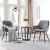 Yaheetech Set Of 2 Velvet Fabric Dining Chairs With Metal Legs