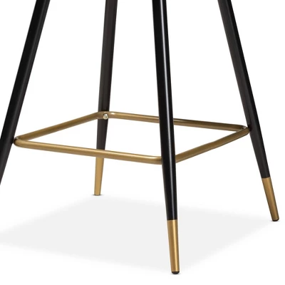 2pc Preston Two-Tone And Metal Bar Stool Set - Baxton Studio - Image 4