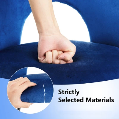 Tangkula Dining Chair Set Of 4 Velvet Upholstered Side Chair W/ Metal Base For Living Room - Image 4