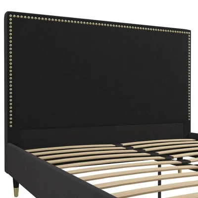 Audrey Velvet Upholstered Bed - Cosmoliving