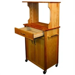 Wood Microwave Cart In Brown-Pemberly Row
