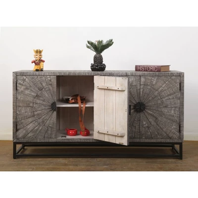 Cypress Creek 4 Doors Sideboard Gray - Treasure Trove Accents - Image 4